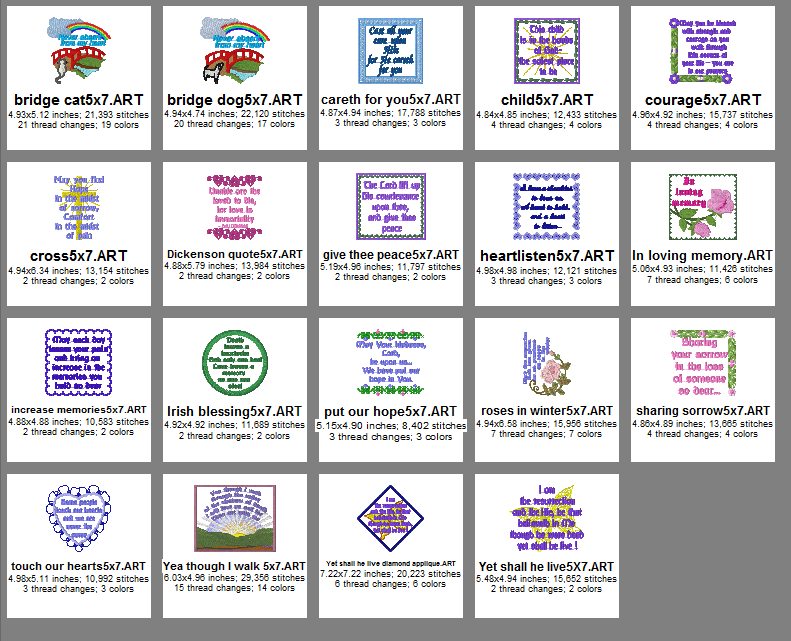 5x7 size chart