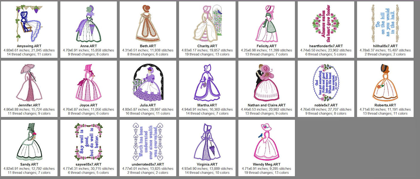 Victorian Ladies 2 Size chart